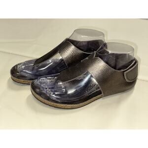 PEDRO GARCIA Thong Toe Flat Sandals Metallic Leather Size 37 US SZ 6.5/7
